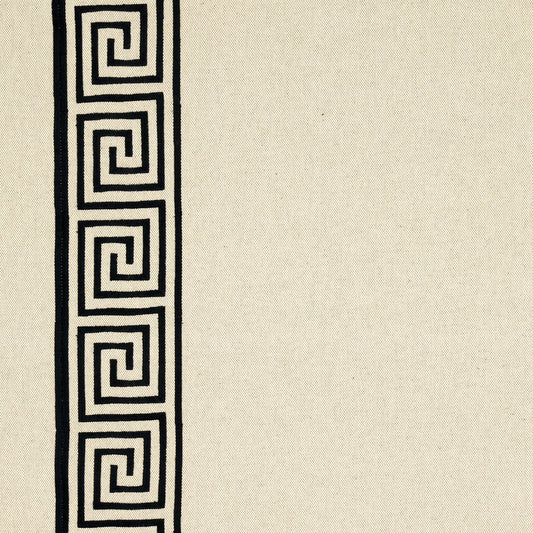 Buy 25801 Greek Key Embroidery Pebble And Black by Schumacher Fabric