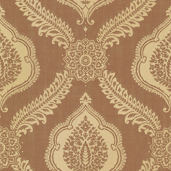 Purchase 2618-21305 Alhambra, Zoraya Copper Damask by Kenneth James Wallpaper