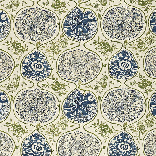 Purchase 2620932 Katsugi Indigo Green by Schumacher Fabric