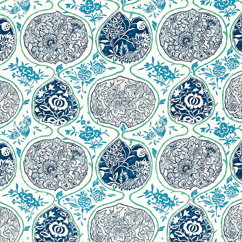 Find 2620935 Katsugi Cobalight Turquoise by Schumacher Fabric