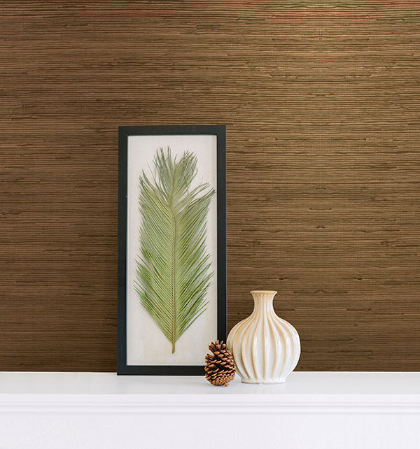 Purchase 2622-30250 Kenneth James Wallpaper, Jade, Tereza Copper Foil Grasscloth - Aura1