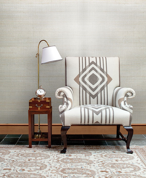 Purchase 2622-54745 Kenneth James Wallpaper, Jade, Stelios Grey Grasscloth - Aura1