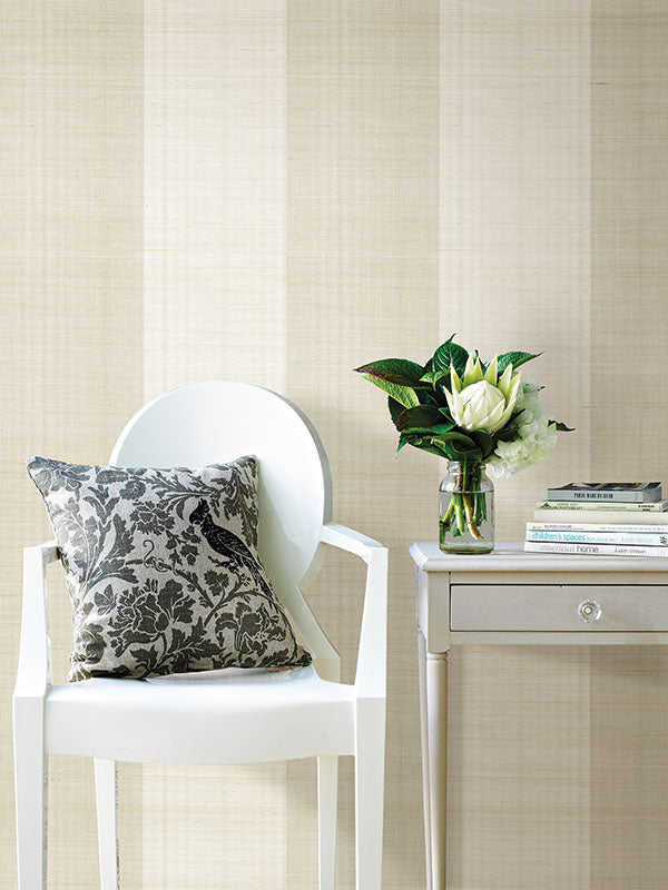 Purchase 2622-54746 Kenneth James Wallpaper, Jade, Vova Grey Grasscloth Stripe - Aura1