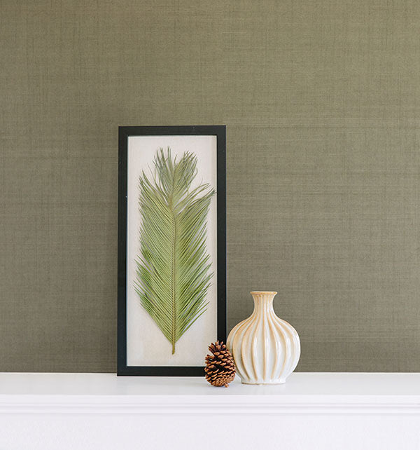 Purchase 2622-54751 Kenneth James Wallpaper, Jade, Valeria Light Grey Grasscloth - Aura1