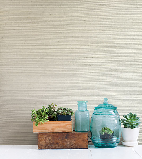 Purchase 2622-65651 Kenneth James Wallpaper, Jade, Martina White Grasscloth - Aura1