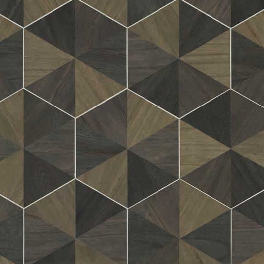 Ho2103Gv | Grasscloth & Natural Resource, Hexagram Wood Veneer - Ronald Redding Wallpaper