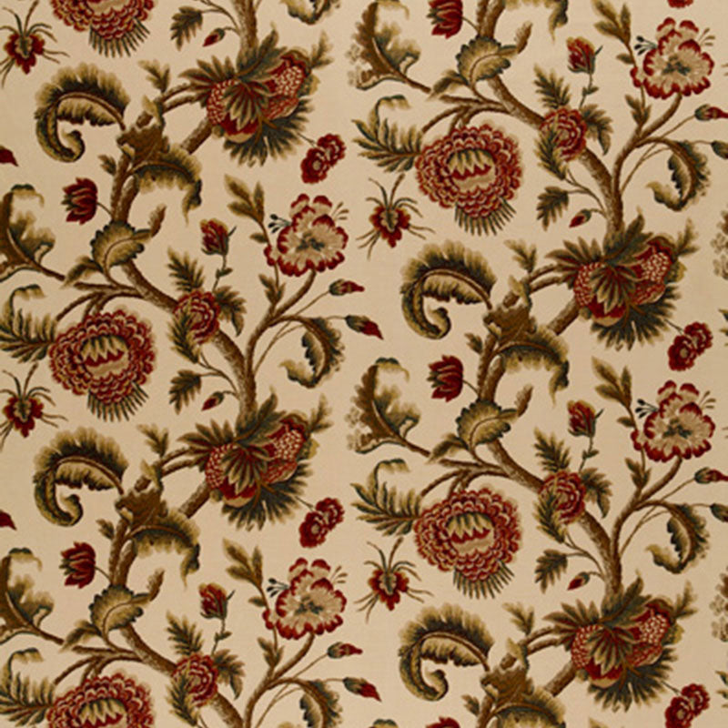 Purchase 2639312 | Jacobean Printed Crewel, Burnish Sage - Schumacher Fabric
