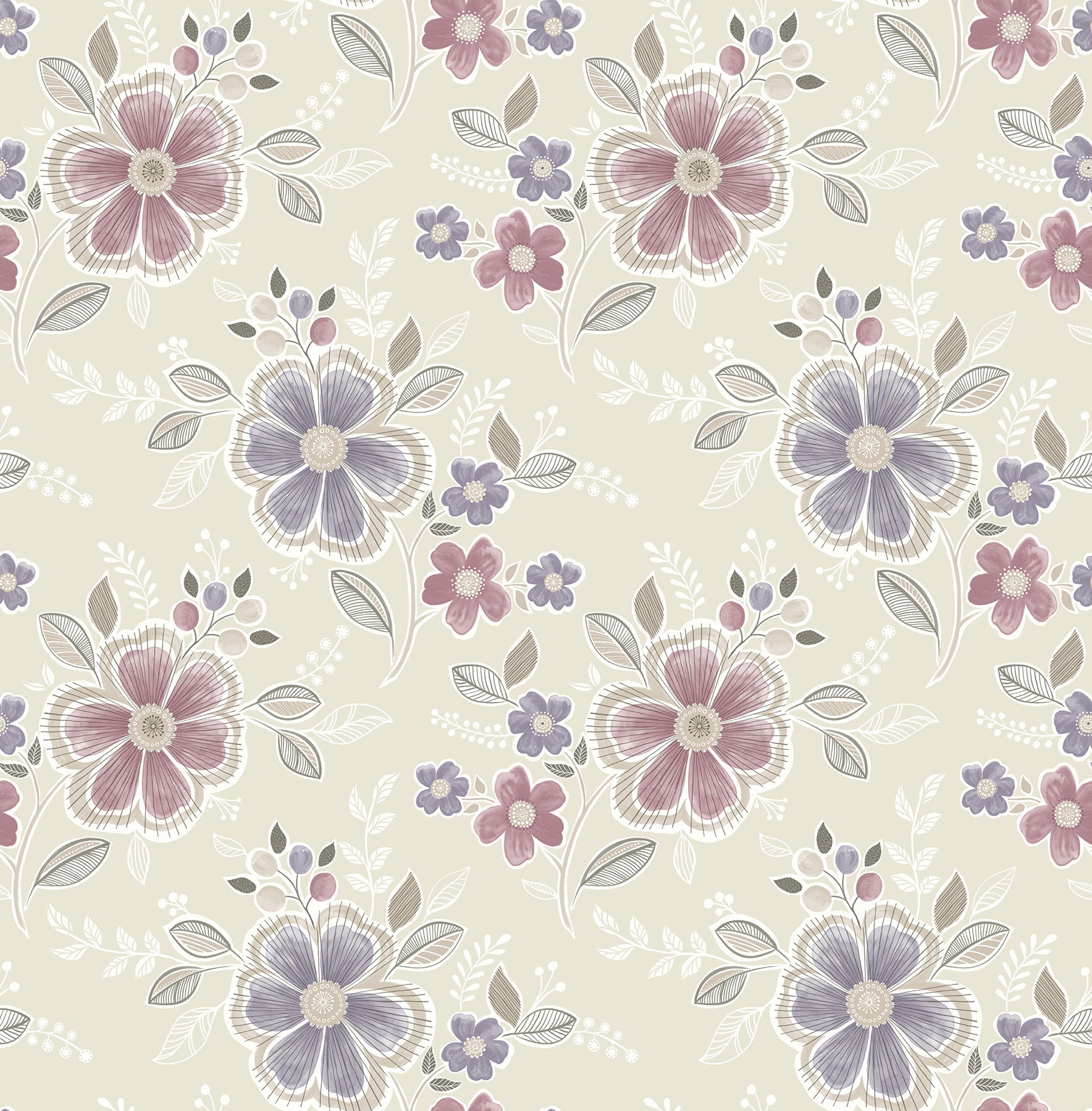 Purchase 2657-22203 Ami, Purple Floral by A-Street Wallpaper