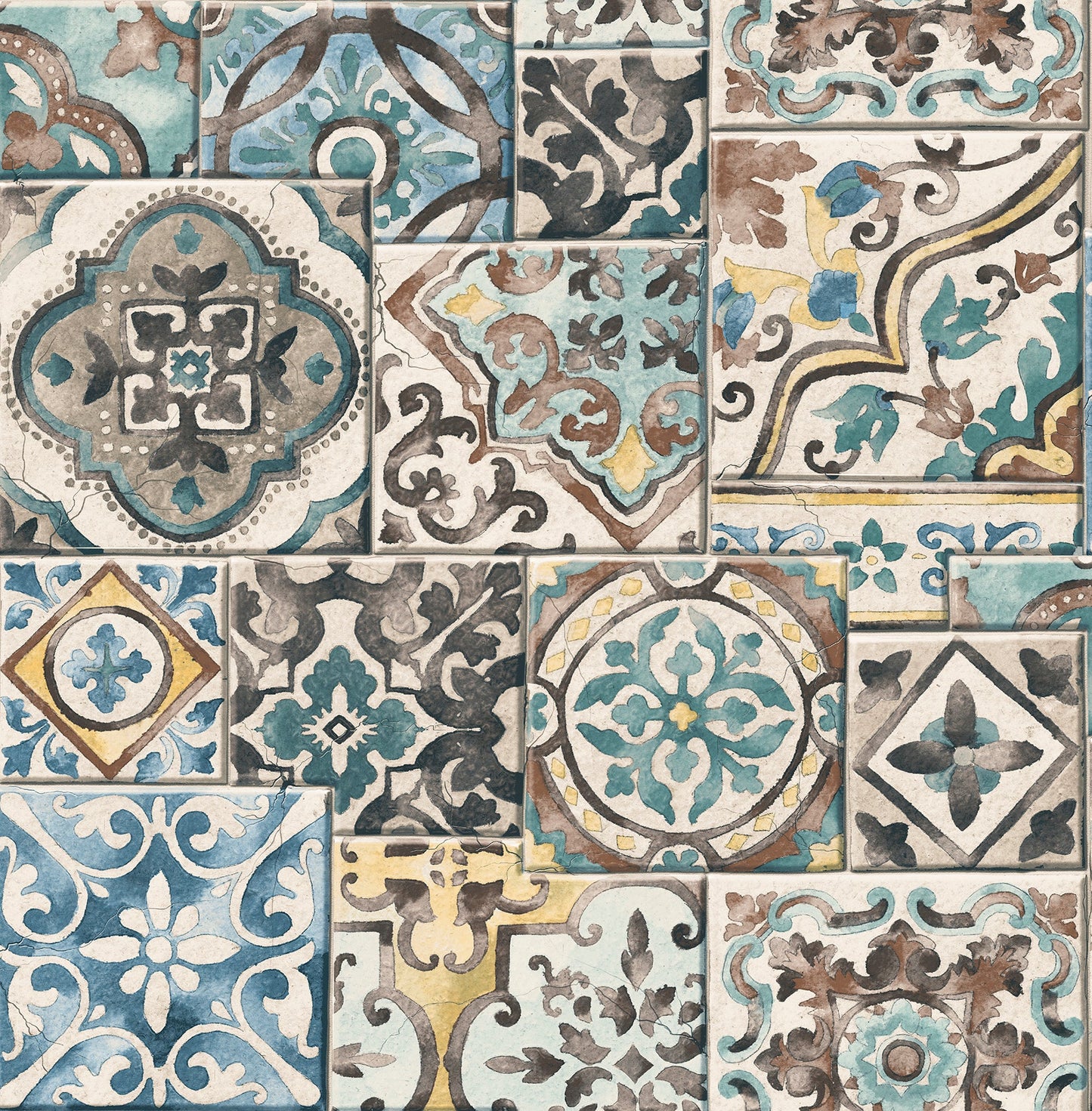 Purchase 2701-22315 Reclaimed, Teal Tiles by A-Street Prints Wallpaper