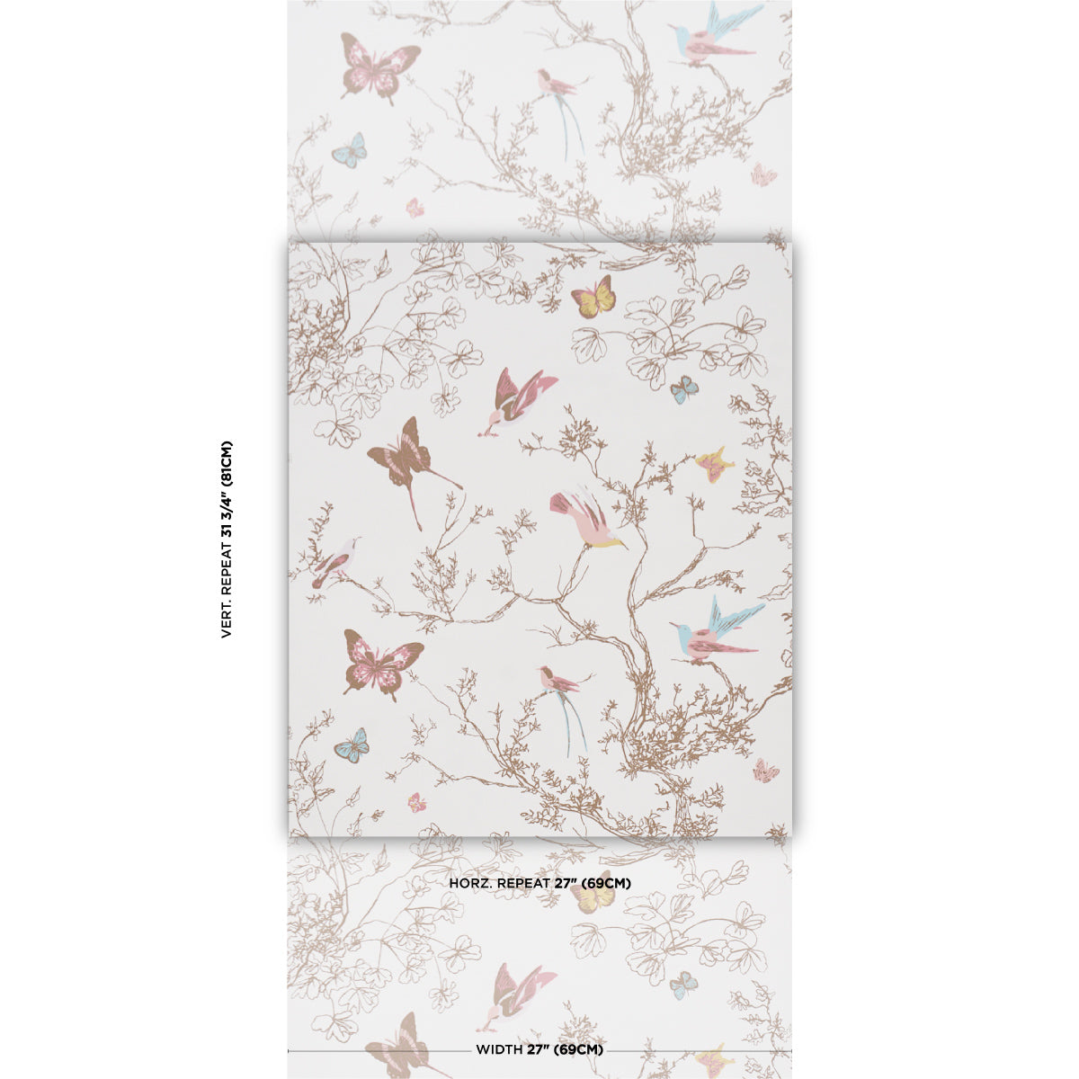 Purchase 2704423 | Birds & Butterflies, Spring - Schumacher Wallpaper