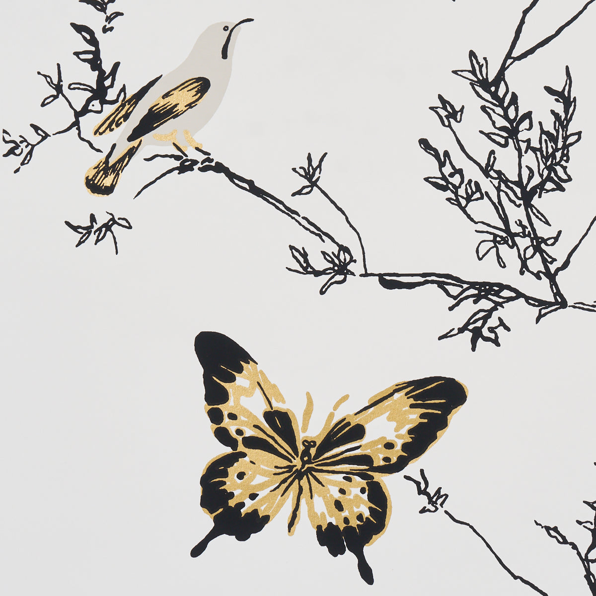 Purchase 2704424 | Birds & Butterflies, Neutral - Schumacher Wallpaper