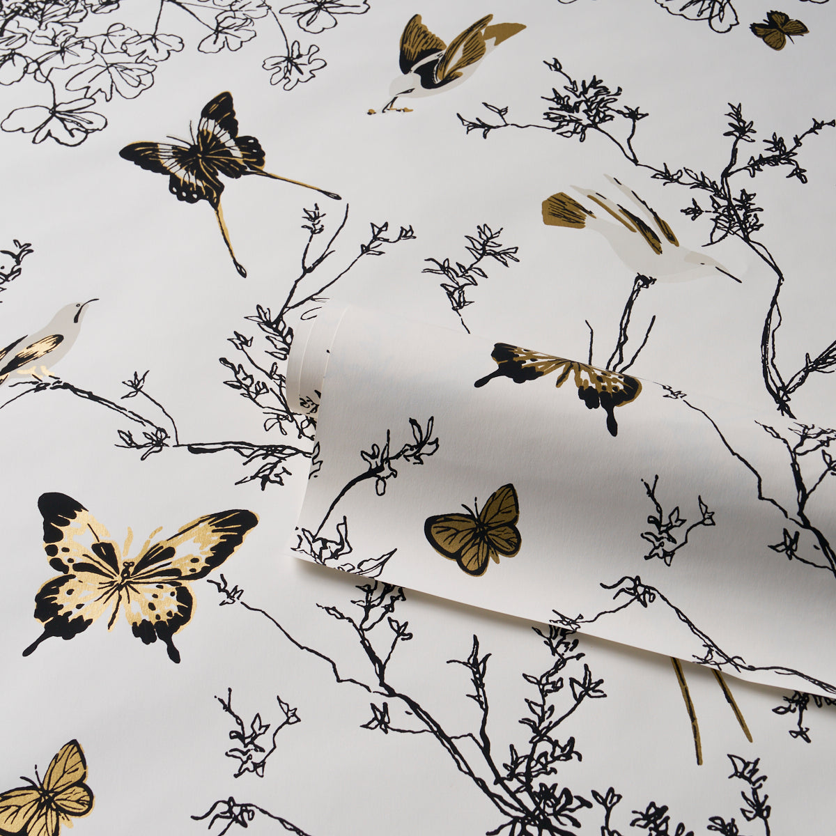 Purchase 2704424 | Birds & Butterflies, Neutral - Schumacher Wallpaper