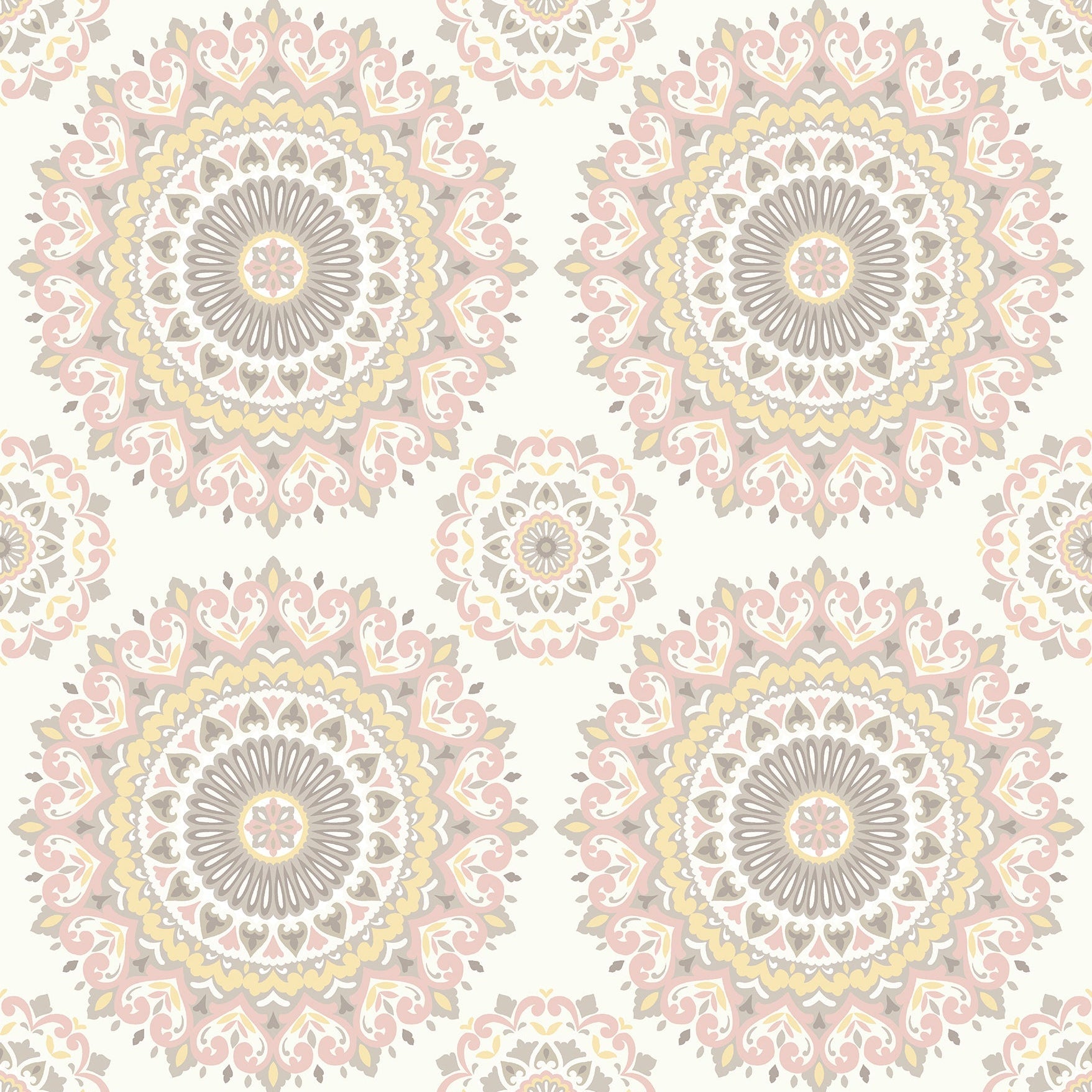 Purchase 2766-001805 KItchen Bath Essentials, Priya Blush Medallion by Brewster Wallpaper