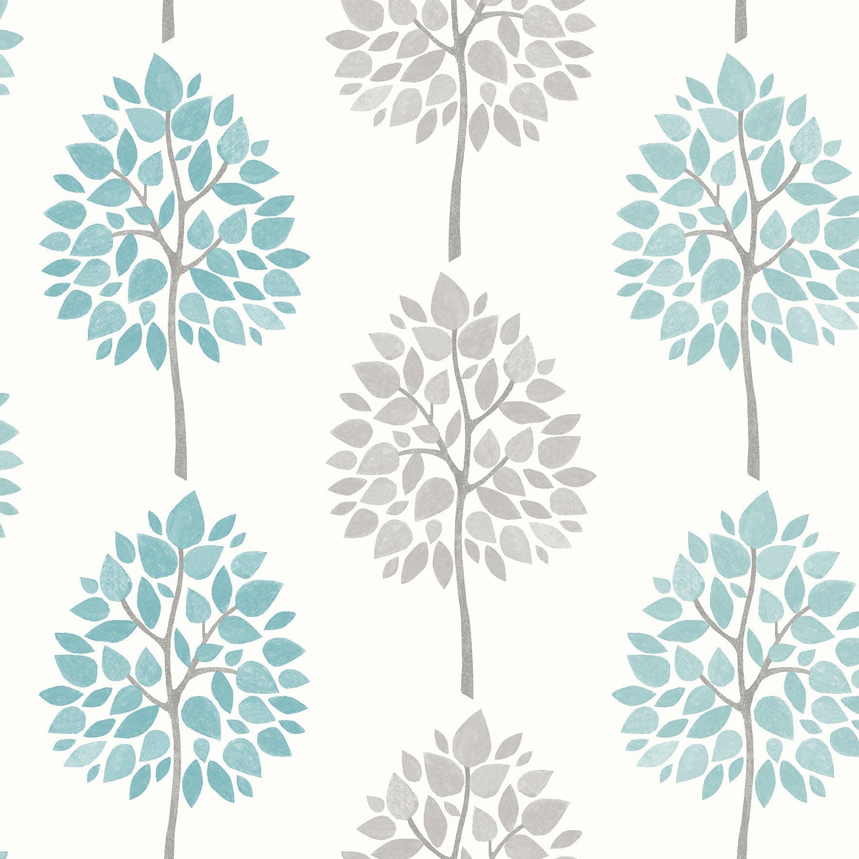 View 2814-24970 Bath Blues Trees Wallpaper by Advantage