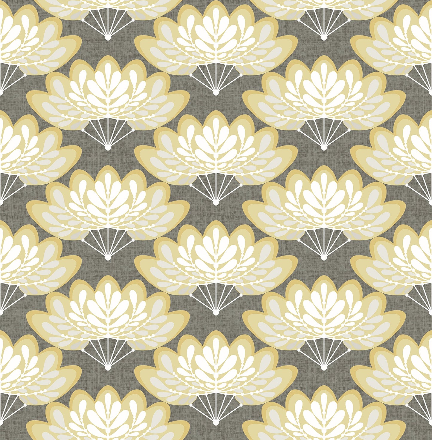 Purchase 2861-25754 Equinox, Lotus Mustard Floral Fans by A-Street Prints Wallpaper
