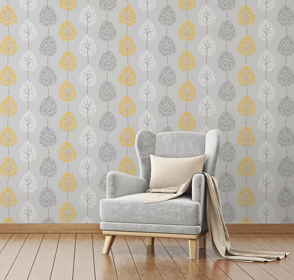 Purchase 2900-41594 Brewster Wallpaper, Alder Grey Tree - Medley1