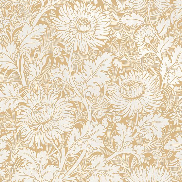 Purchase 2900-42528 Brewster Wallpaper, Zinnia Mustard Floral - Medley