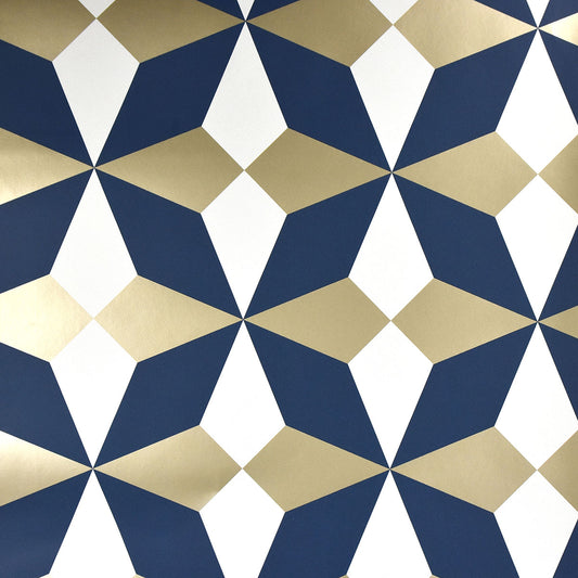 Purchase 2900-42548 Brewster Wallpaper, Newby Navy Geometric - Medley