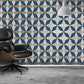 Purchase 2900-42548 Brewster Wallpaper, Newby Navy Geometric - Medley12