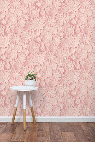 Purchase 2900-42555 Brewster Wallpaper, Dacre Pink Floral - Medley1