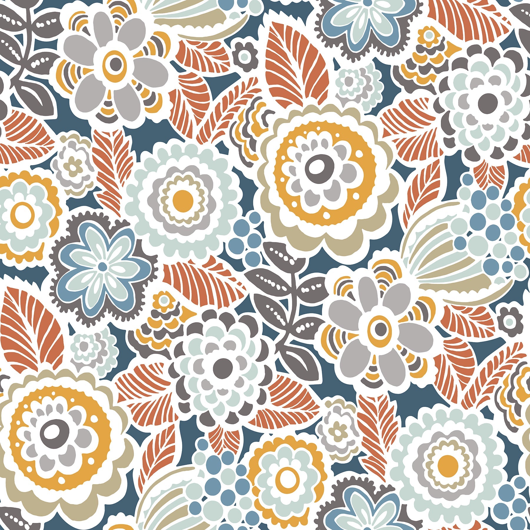 Purchase 2903-25866 Blue Bell, Lucy Navy Floral by A Street Prints Wallpaper