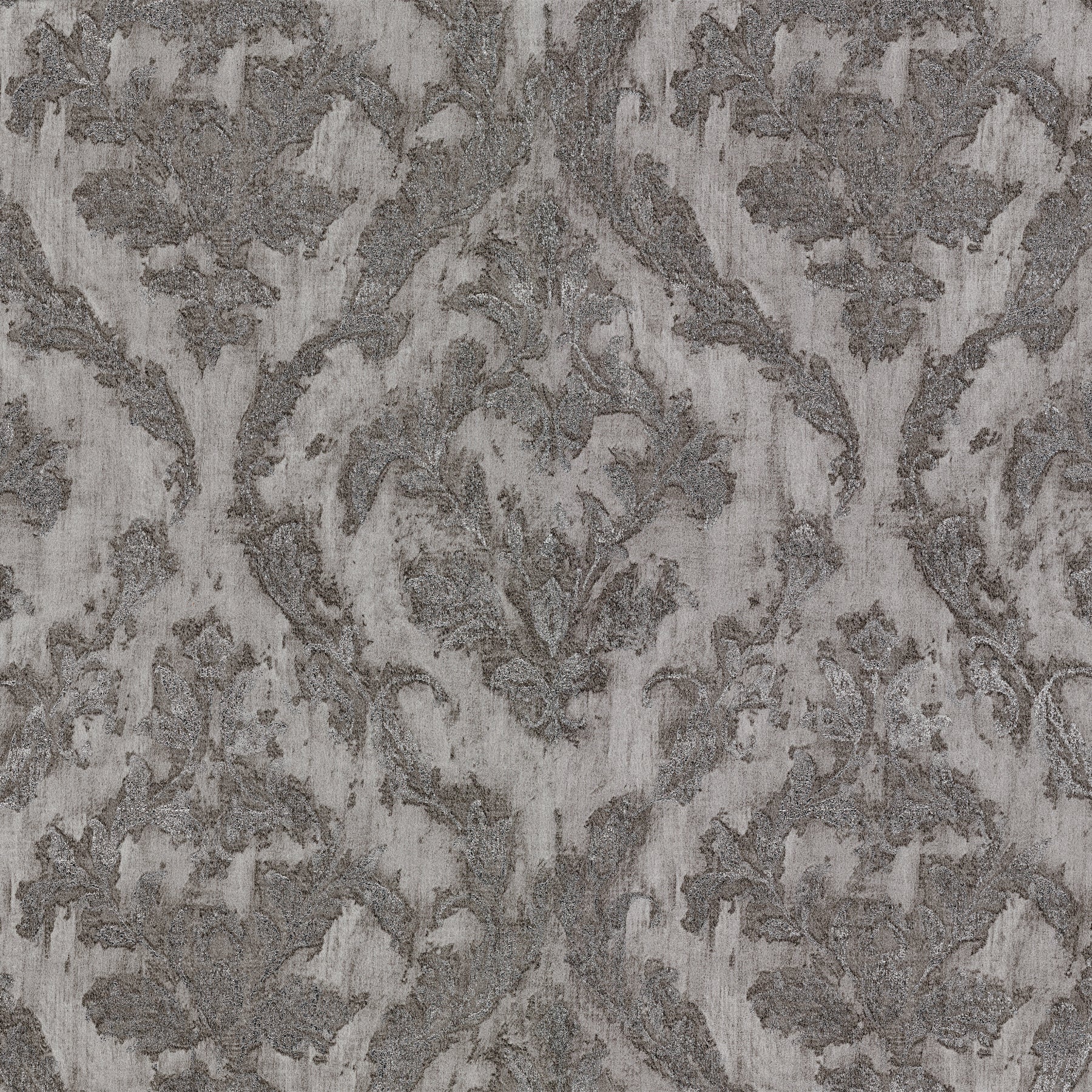 Purchase 2927-20108 Polished, Lyra Pewter Damask by Brewster Wallpaper