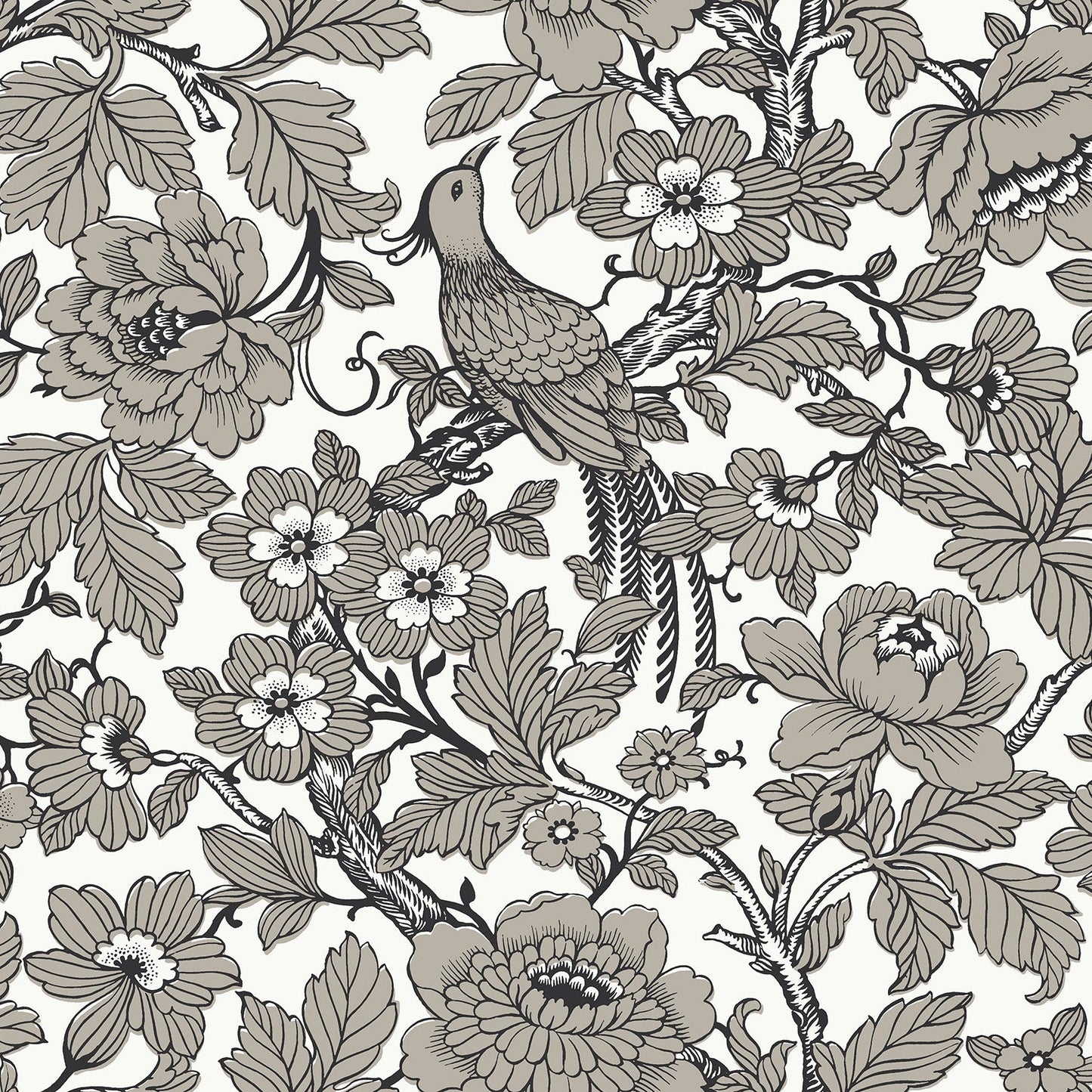 Purchase 2927-80410 Newport Beaufort Black Peony Chinoiserie by A-Street Prints Wallpaper