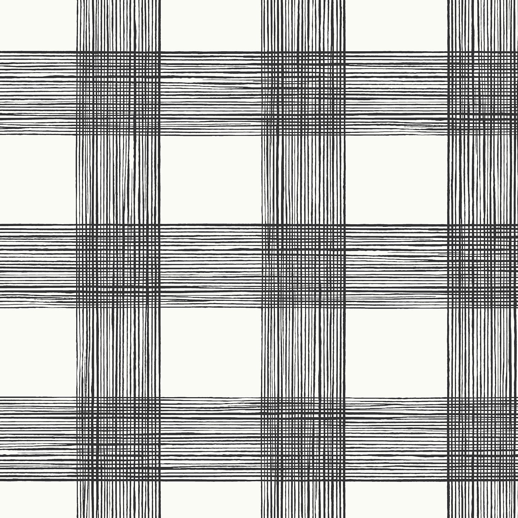 Purchase 2927-80900 Newport Scarborough Black Striated Plaid by A-Street Prints Wallpaper