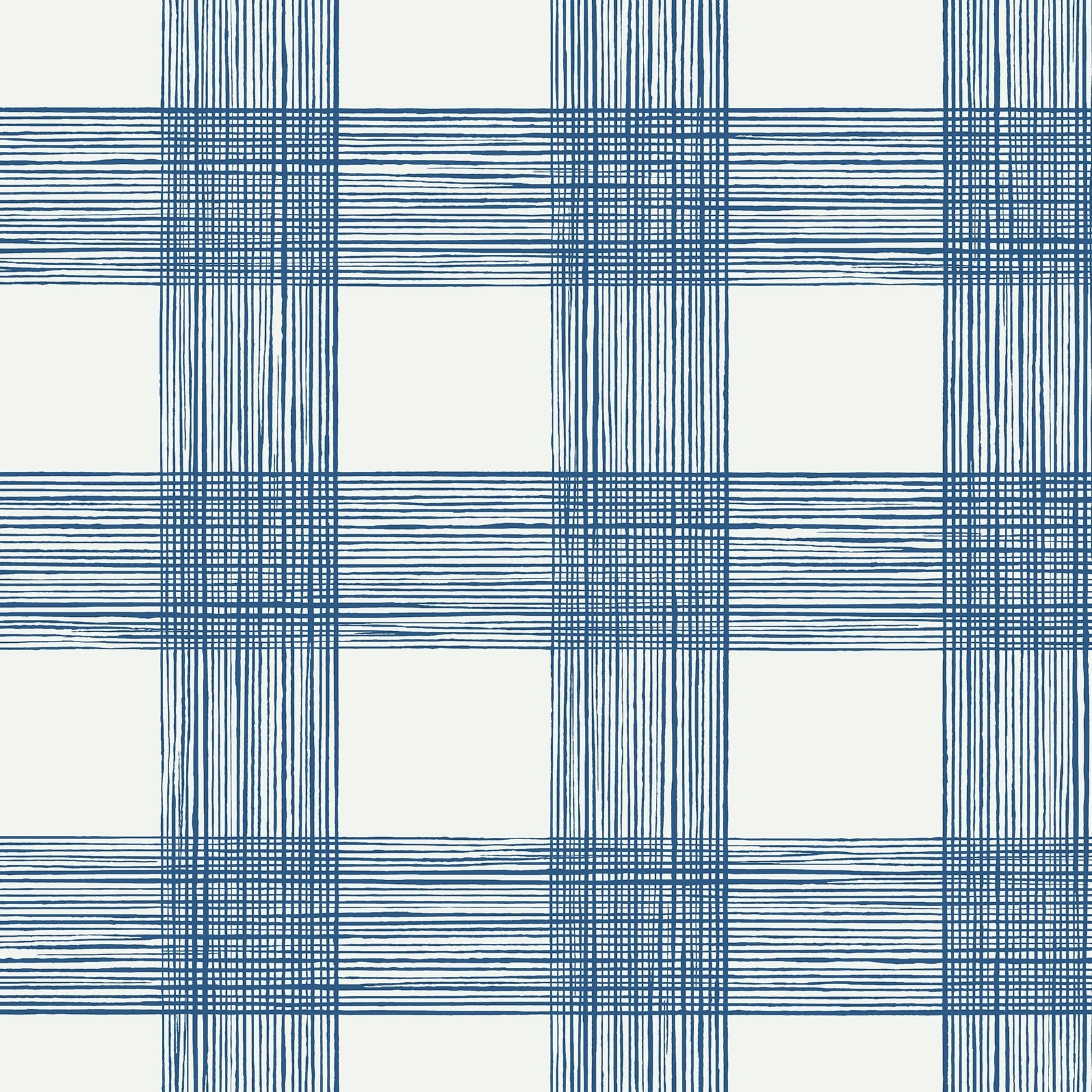 Purchase 2927-80902 Newport Scarborough Indigo Striated Plaid by A-Street Prints Wallpaper