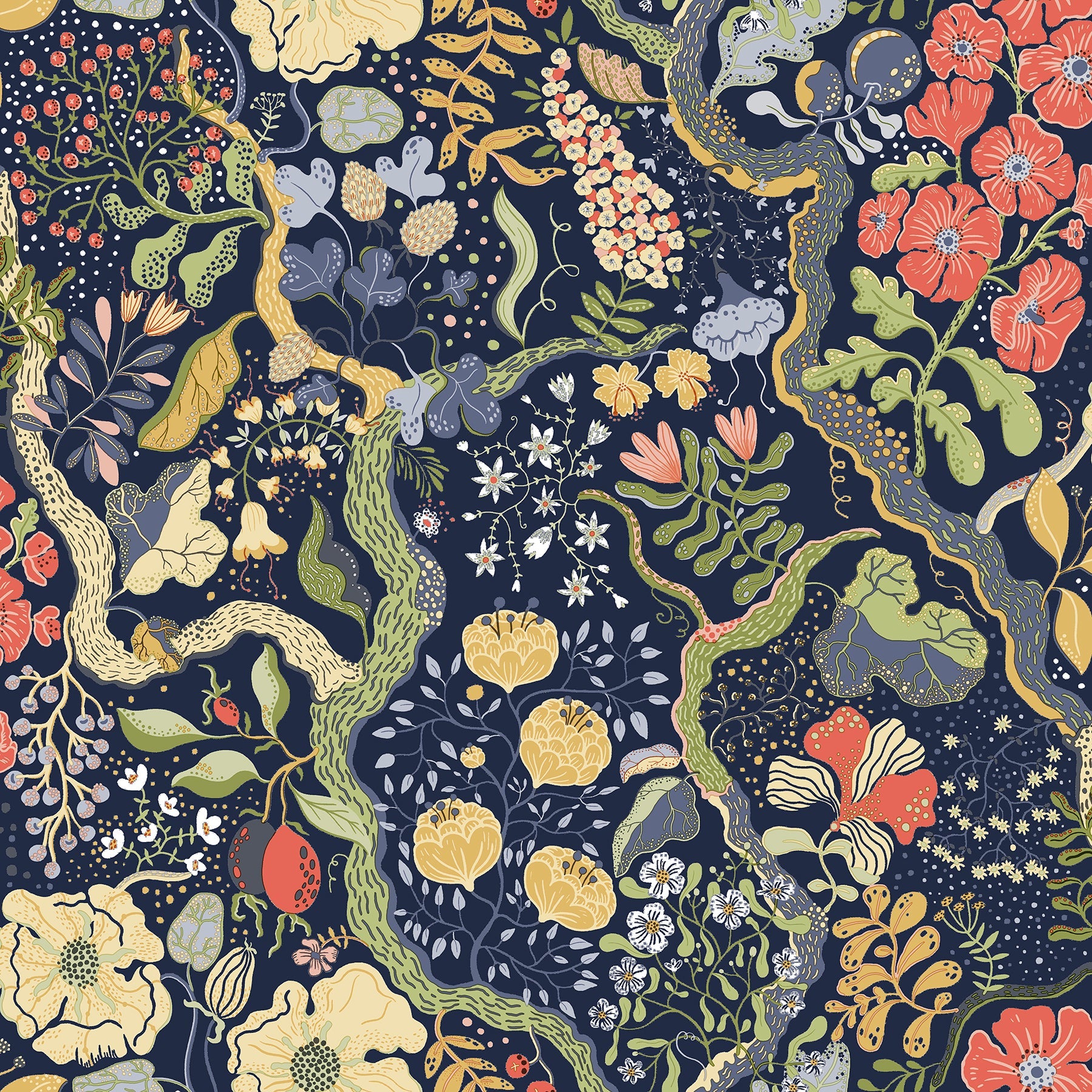 Purchase 2932-65101 Lina, Ann Blue Floral Vines  by A-Street Prints Wallpaper