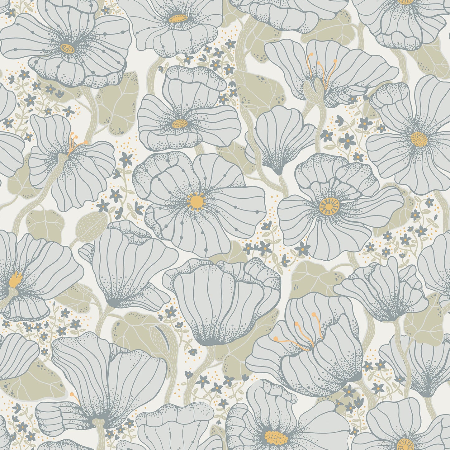 Purchase 2932-65110 Lina, Matilda Blue Poppy Fields  by A-Street Prints Wallpaper
