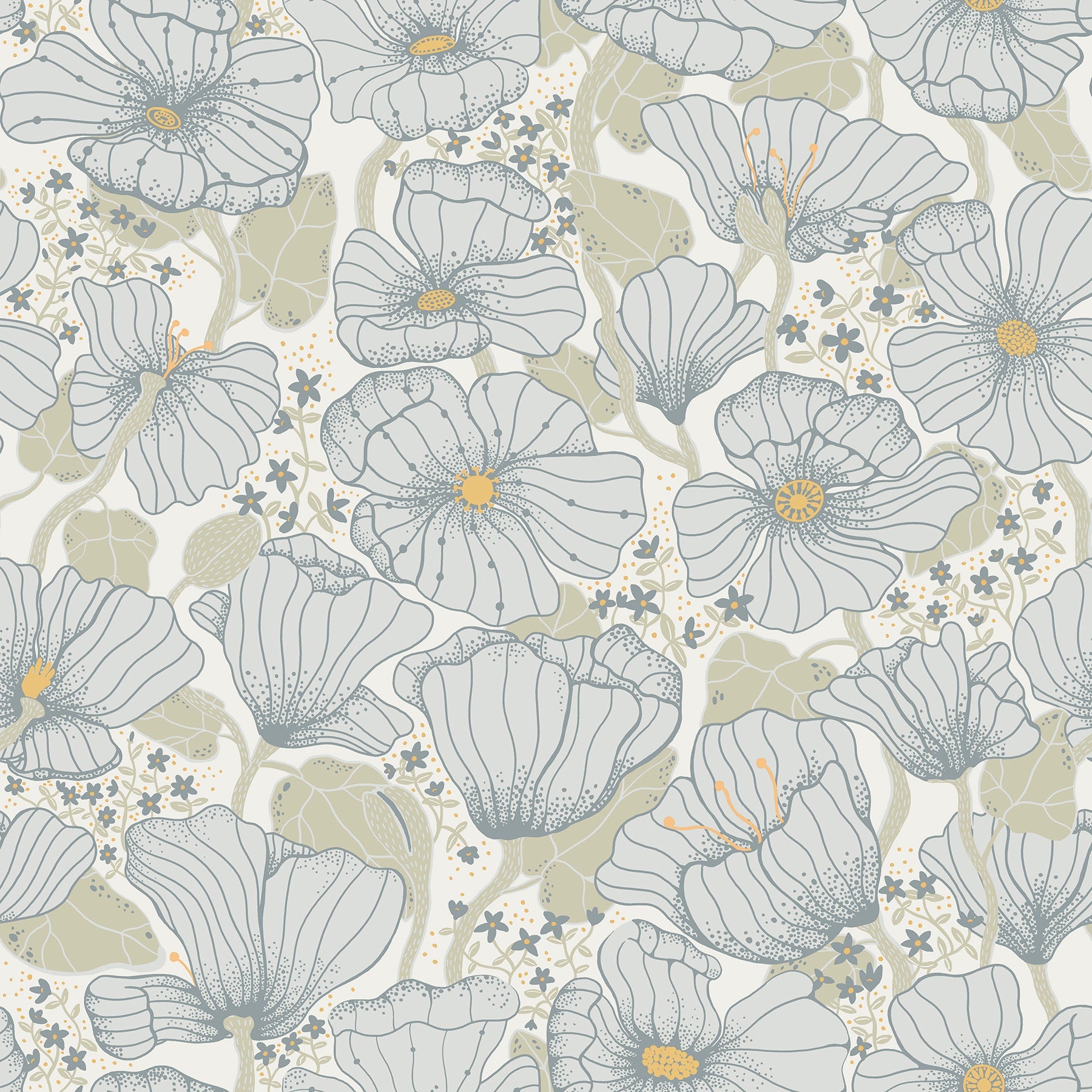 Purchase 2932-65110 Lina, Matilda Blue Poppy Fields  by A-Street Prints Wallpaper