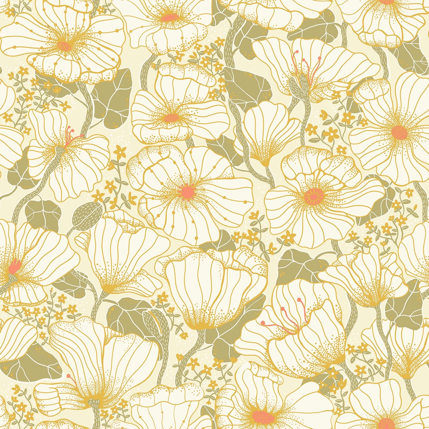 Purchase 2932-65111 Lina, Matilda Green Poppy Fields  by A-Street Prints Wallpaper