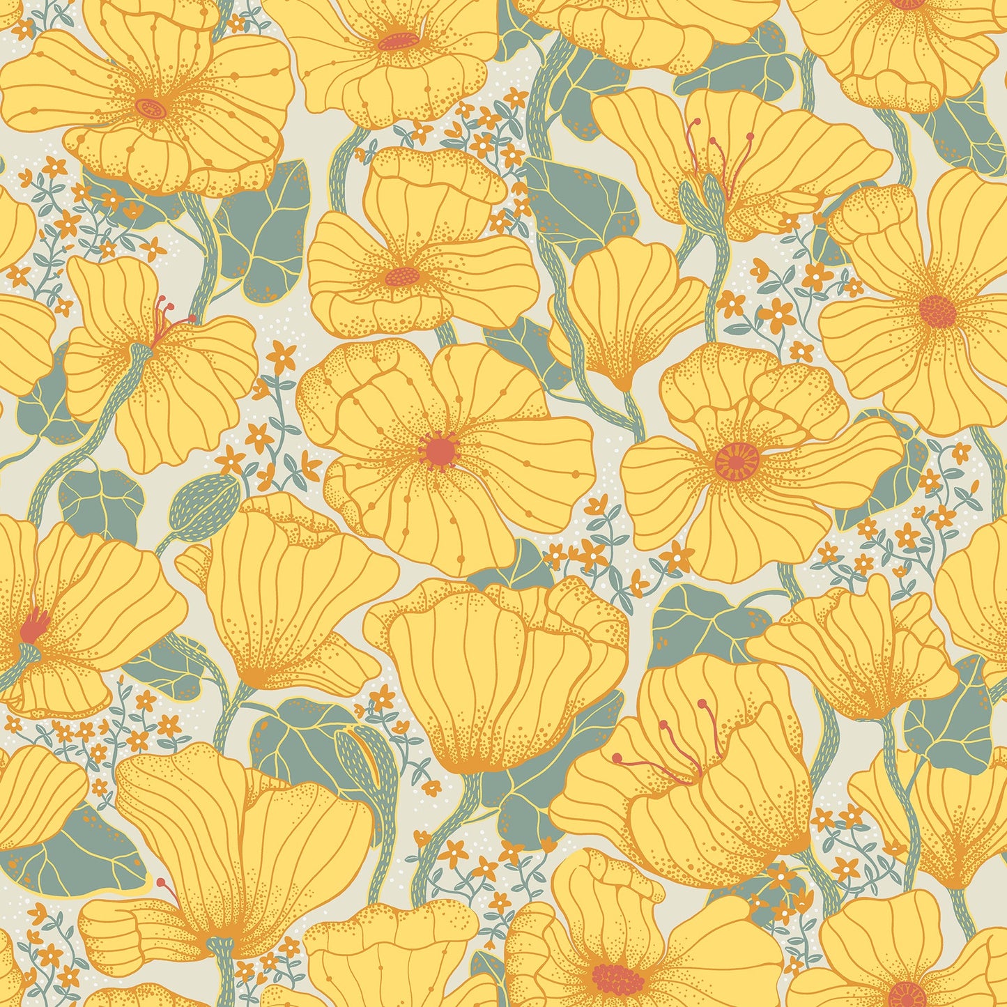 Purchase 2932-65112 Lina, Matilda Yellow Poppy Fields  by A-Street Prints Wallpaper