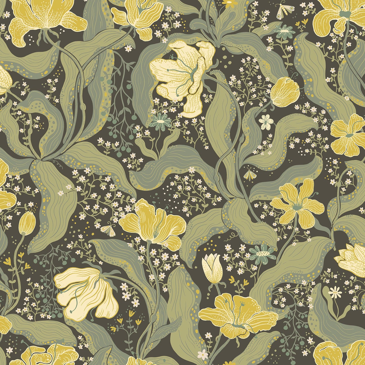 Purchase 2932-65113 Lina, Bodri Green Tulip Garden  by A-Street Prints Wallpaper