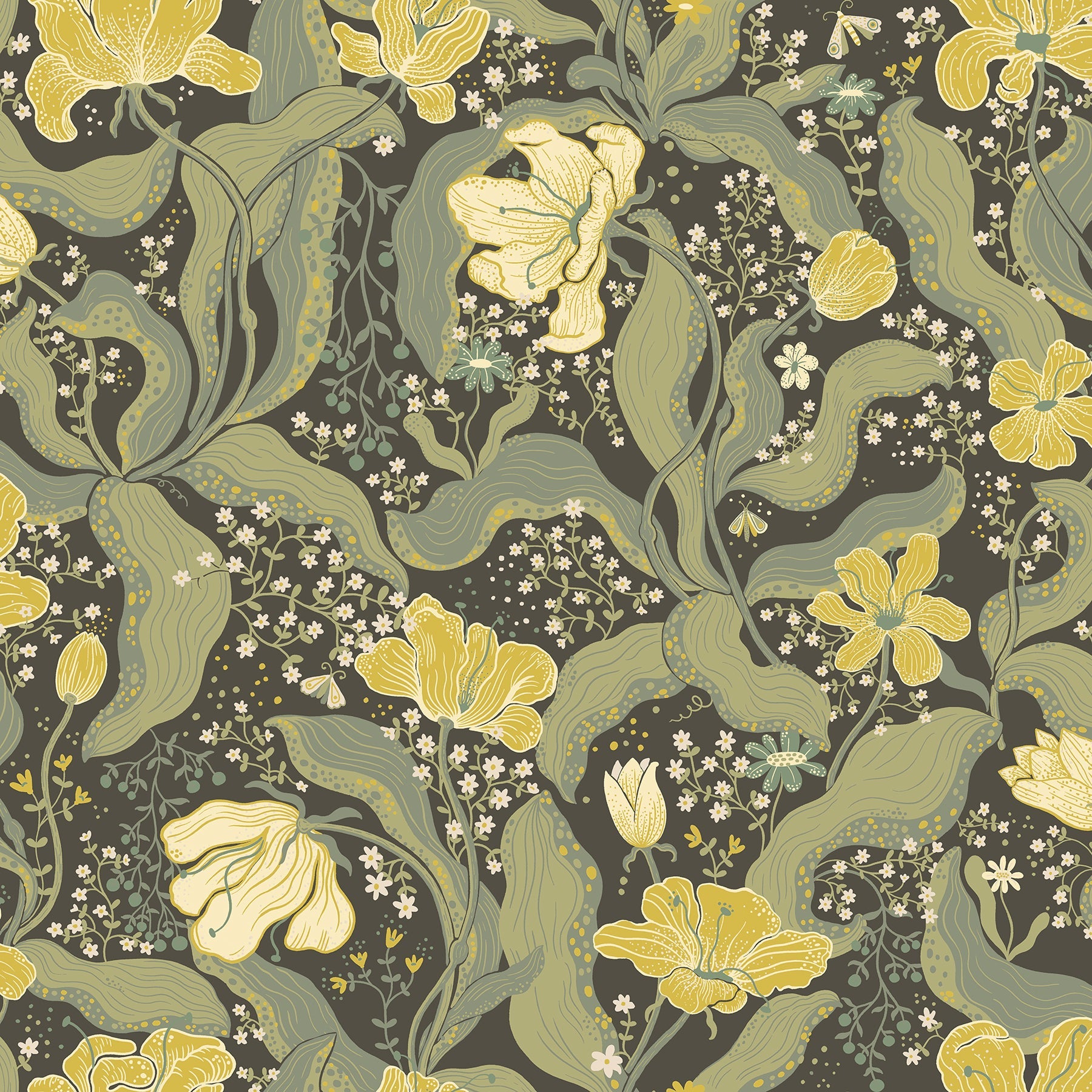 Purchase 2932-65113 Lina, Bodri Green Tulip Garden  by A-Street Prints Wallpaper
