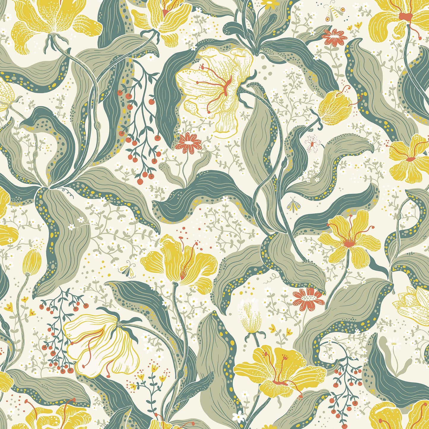 Purchase 2932-65118 Lina, Bodri Yellow Tulip Garden  by A-Street Prints Wallpaper