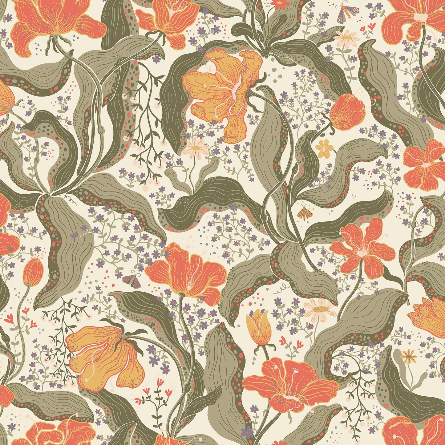 Purchase 2932-65119 Lina, Bodri Dark Green Tulip Garden  by A-Street Prints Wallpaper