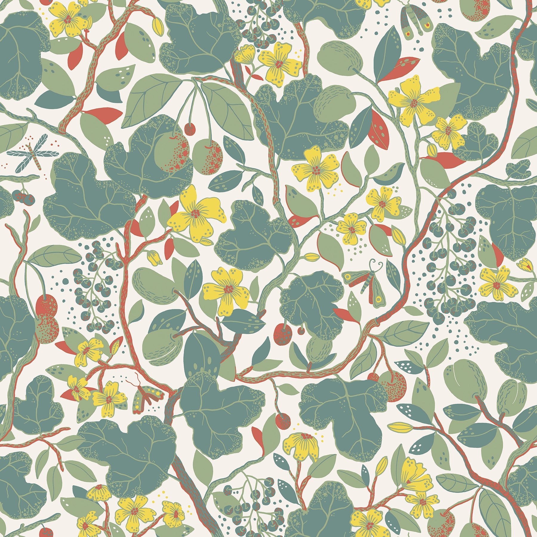 Purchase 2932-65123 Lina, Ewald Turquoise Garden Vines  by A-Street Prints Wallpaper