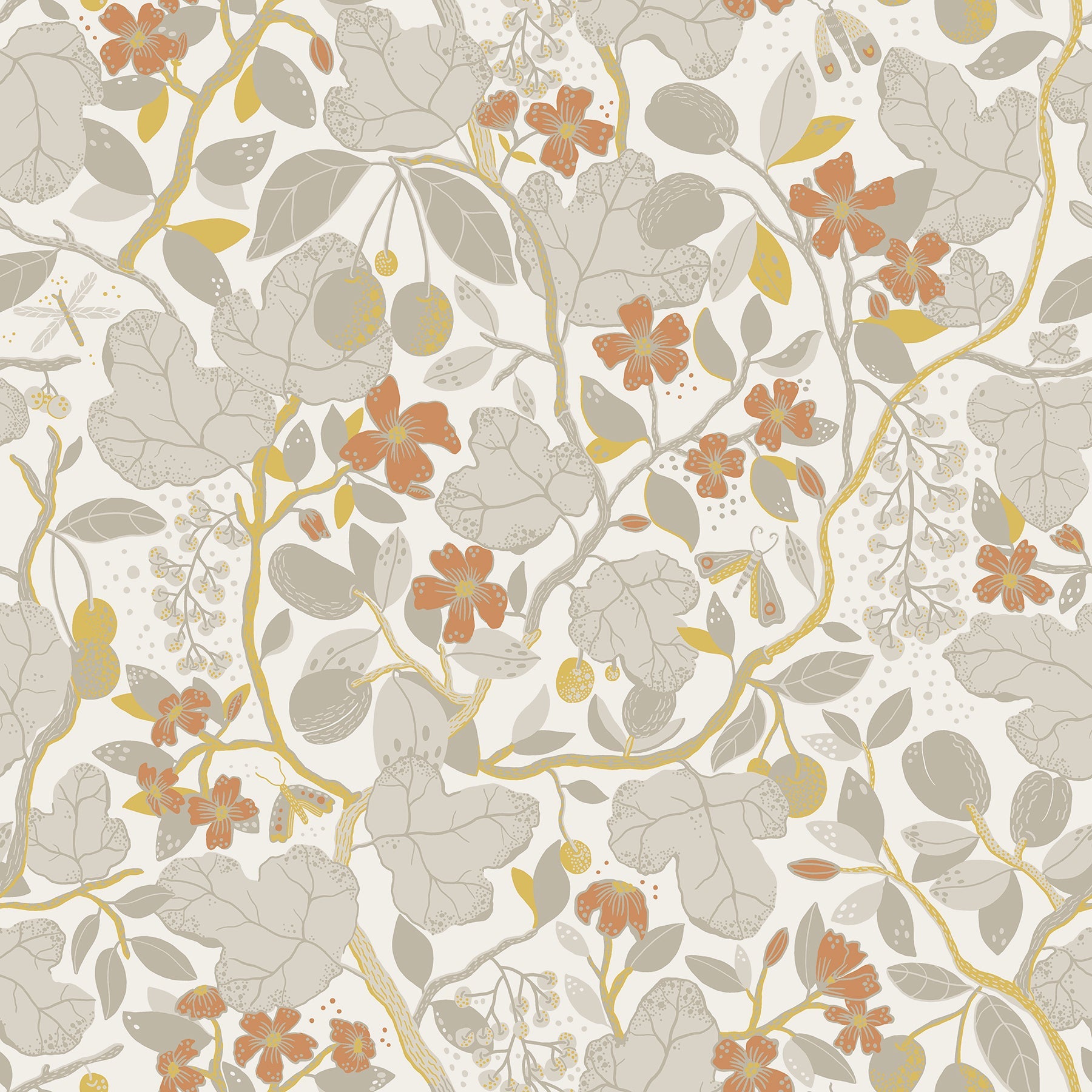 Purchase 2932-65124 Lina, Ewald Grey Garden Vines  by A-Street Prints Wallpaper