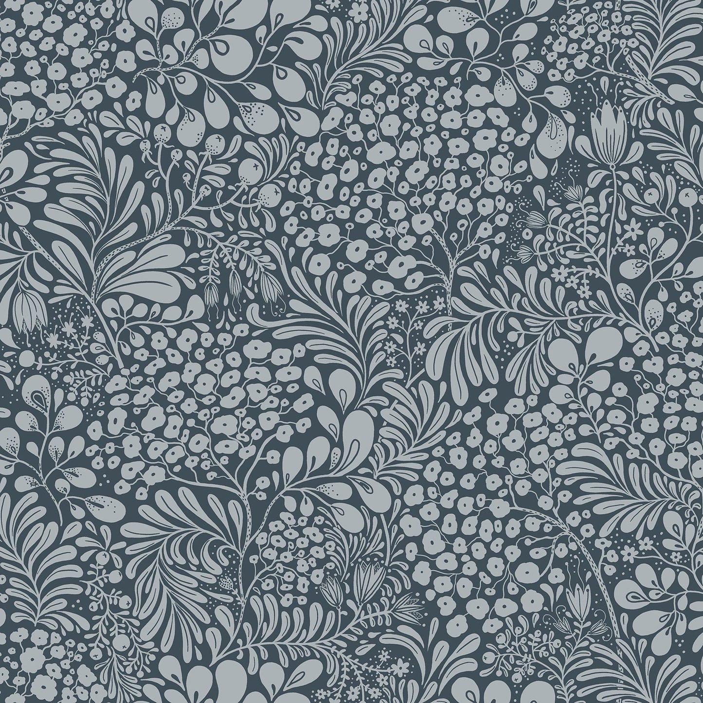 Purchase 2932-65129 Lina, Siv Dark Blue Botanical  by A-Street Prints Wallpaper