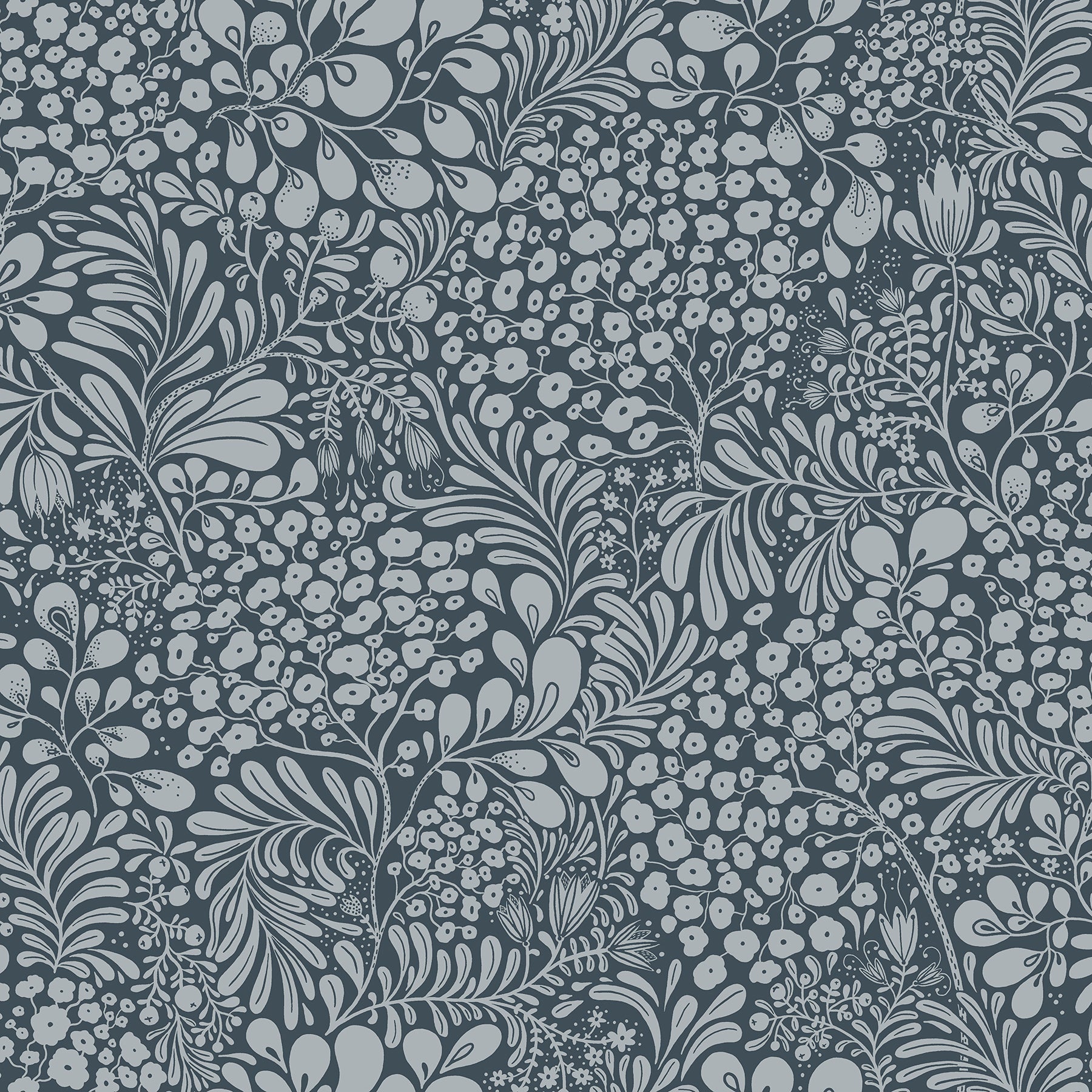 Purchase 2932-65129 Lina, Siv Dark Blue Botanical  by A-Street Prints Wallpaper
