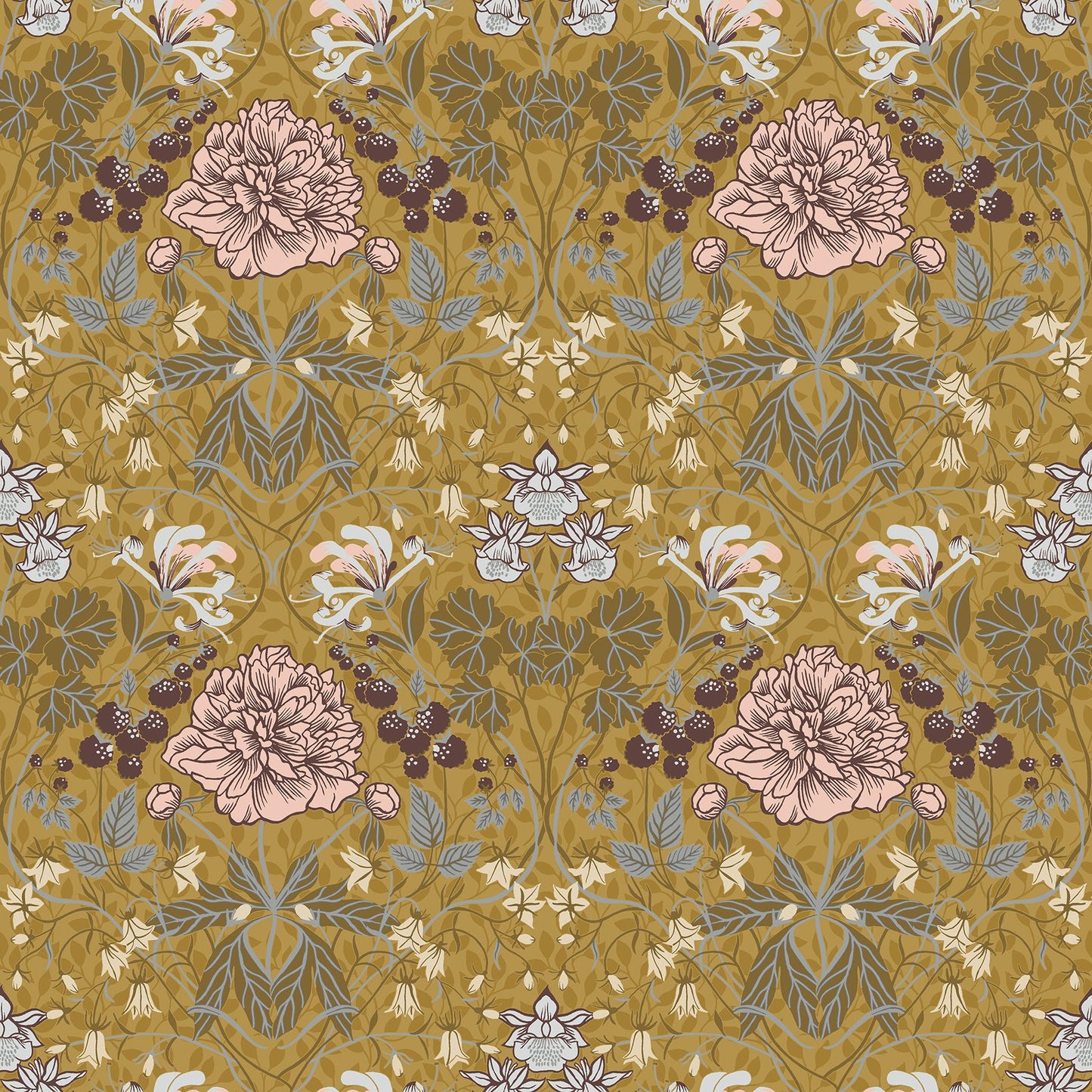 Purchase 2948-28016 Spring, Celestine Mustard Floral by A-Street Prints Wallpaper