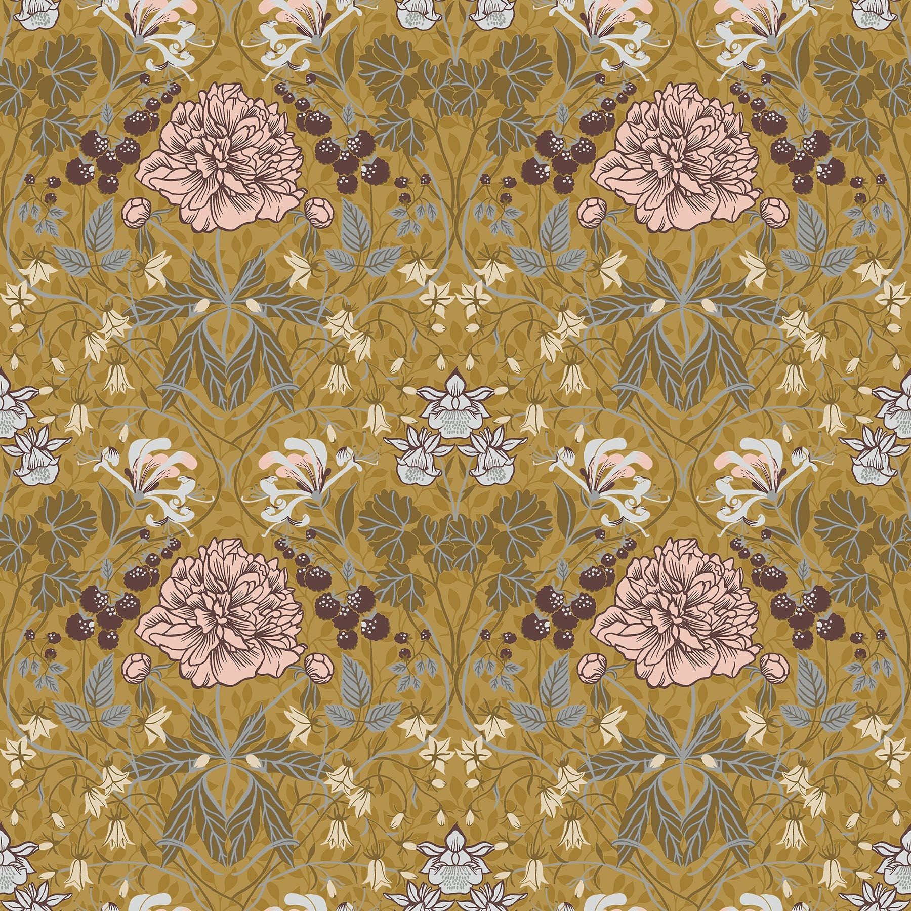 Purchase 2948-28016 Spring, Celestine Mustard Floral by A-Street Prints Wallpaper