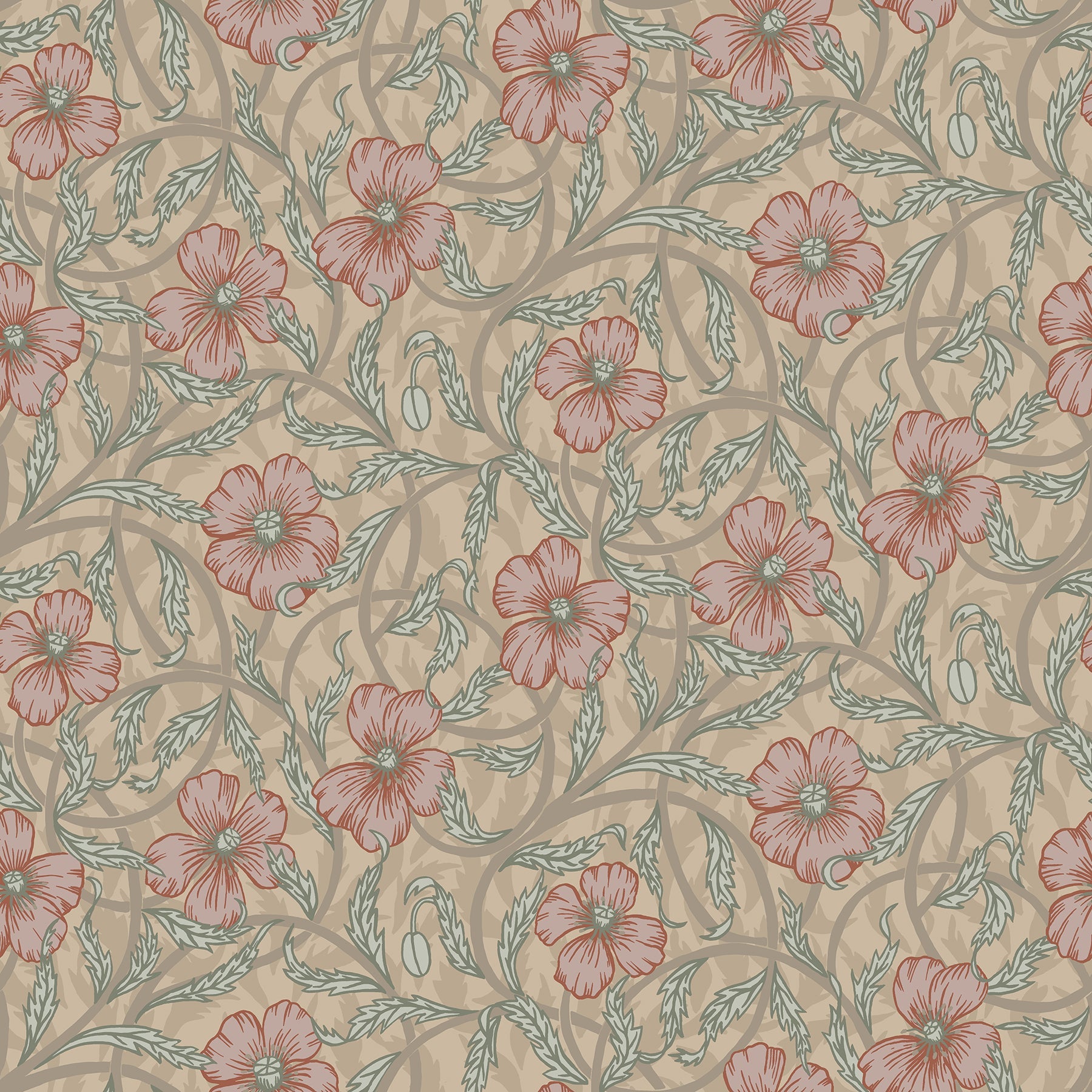 Purchase 2948-28026 Spring, Imogen Light Brown Floral by A-Street Prints Wallpaper