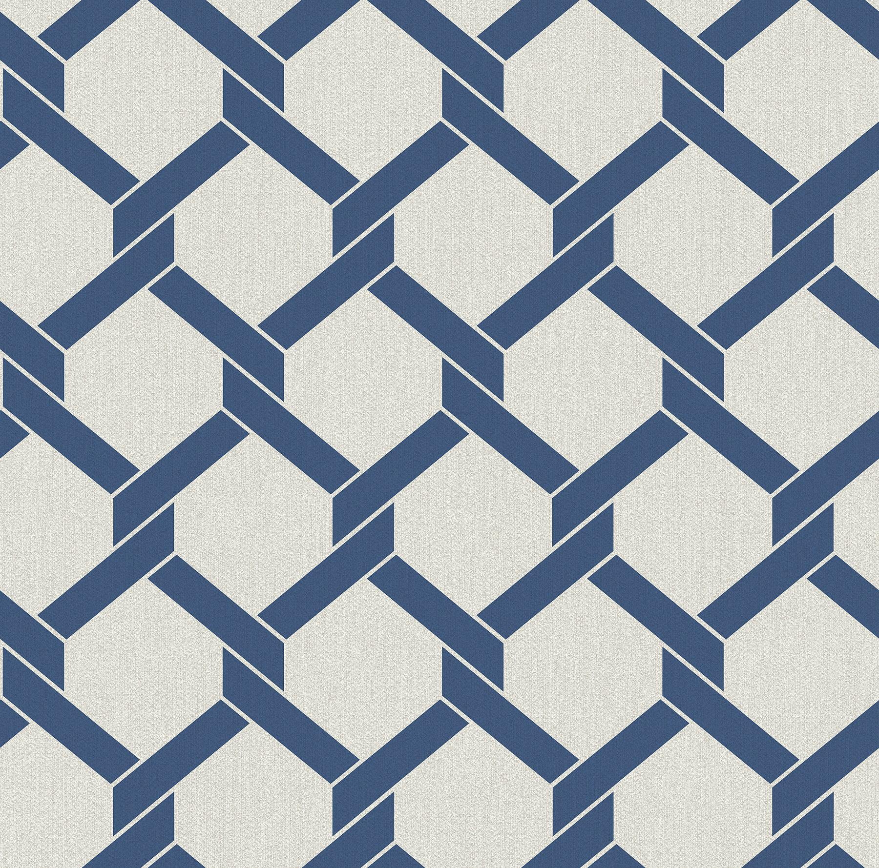 Purchase 2971-86308 Dimensions, Payton Blue Hexagon Trellis by A-Street Prints Wallpaper