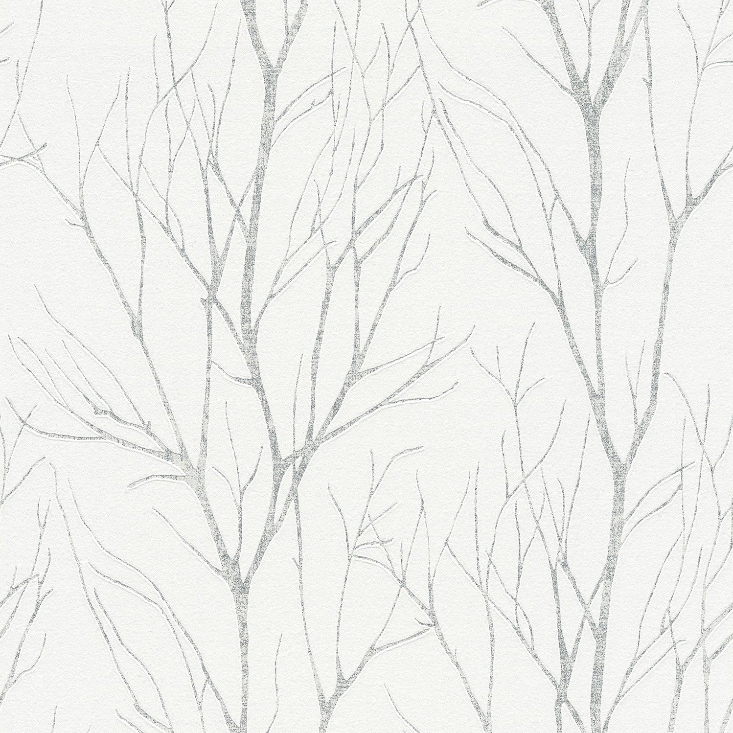 Buy 2979-37260-2 Bali Diani White Metallic Tree White by Advantage Wallpaper