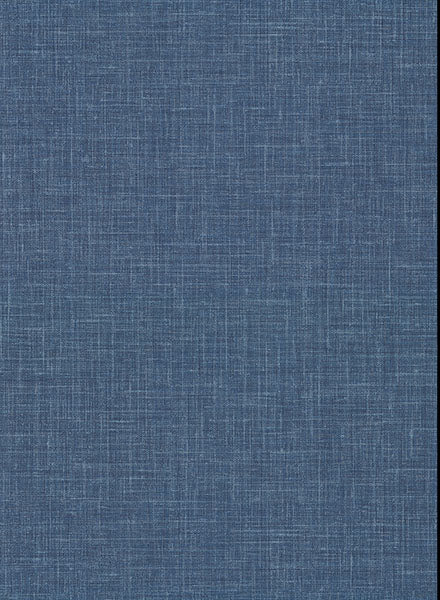 2984-50302 Warner XI Naturals Grasscloths Upton Indigo Faux Linen Wallpaper by Warner