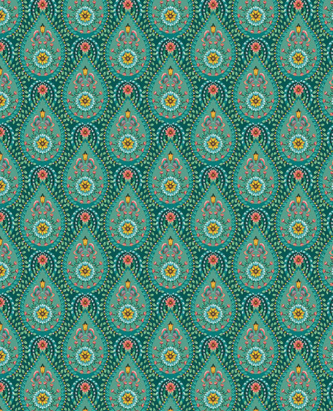 Purchase 300152 Pip Studio Vol. 5, Garden Party Teal Raindrops by Eijffinger Wallpaper