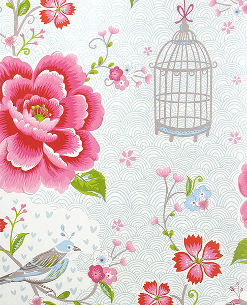Purchase 300161 Pip Studio Vol. 5, Yuma White Birds in Paradise by Eijffinger Wallpaper